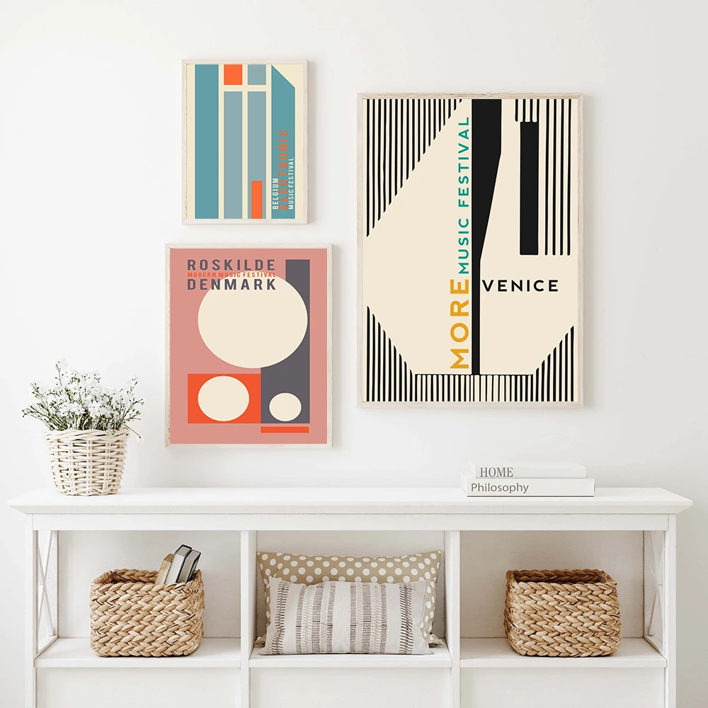 Modern Music Fest Denmark Poster Electronic Music Festival Prints Rock En Seine Venezia ddmysmile Jazz Wall Art Pictures Living Room Decor Smile
