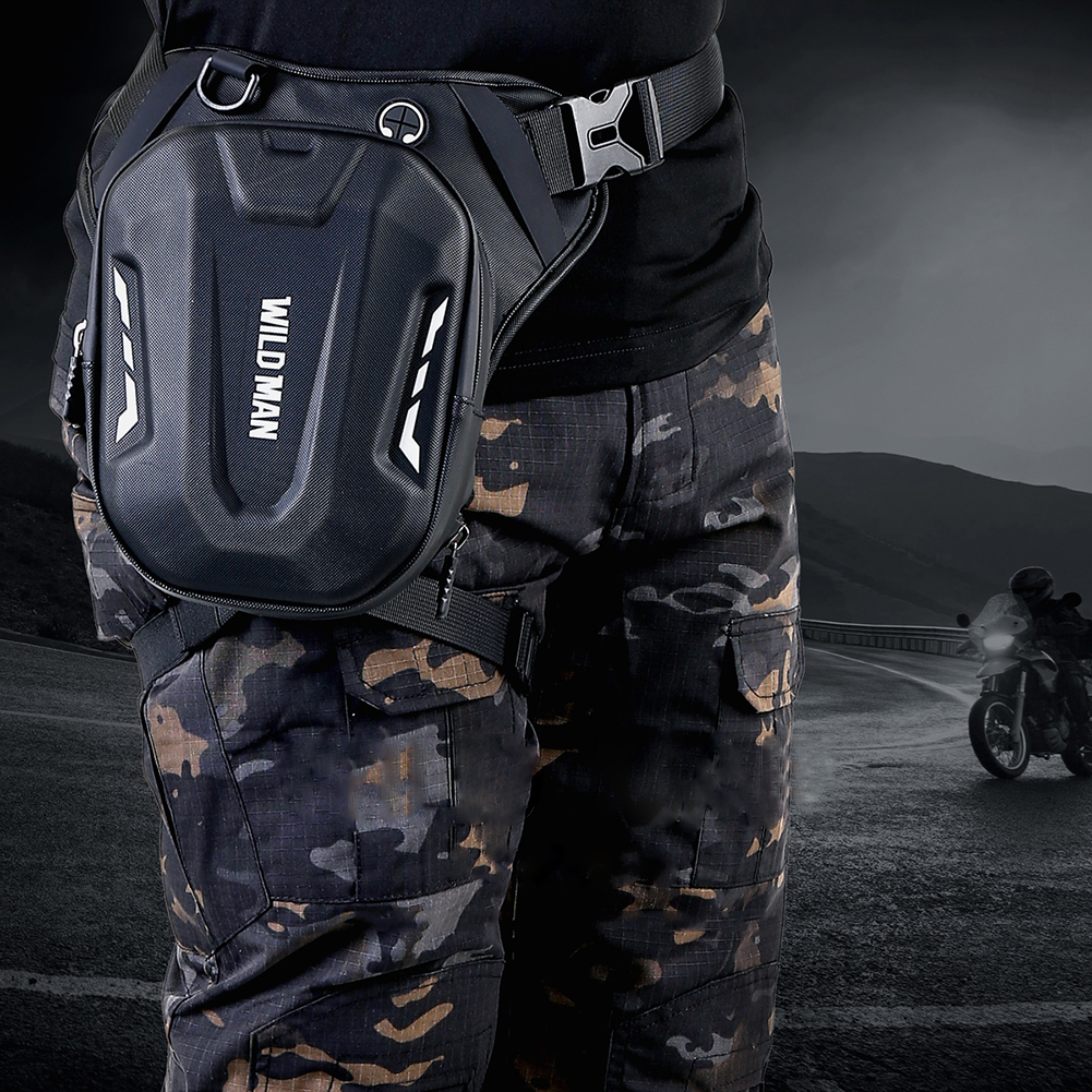 Motorcycle Drop Leg Side Bag EVA Hard Shell Outdoor Casual Waist Bag Fanny Pack Motorbike Hip Bum Pack Bag Portable for Cycling