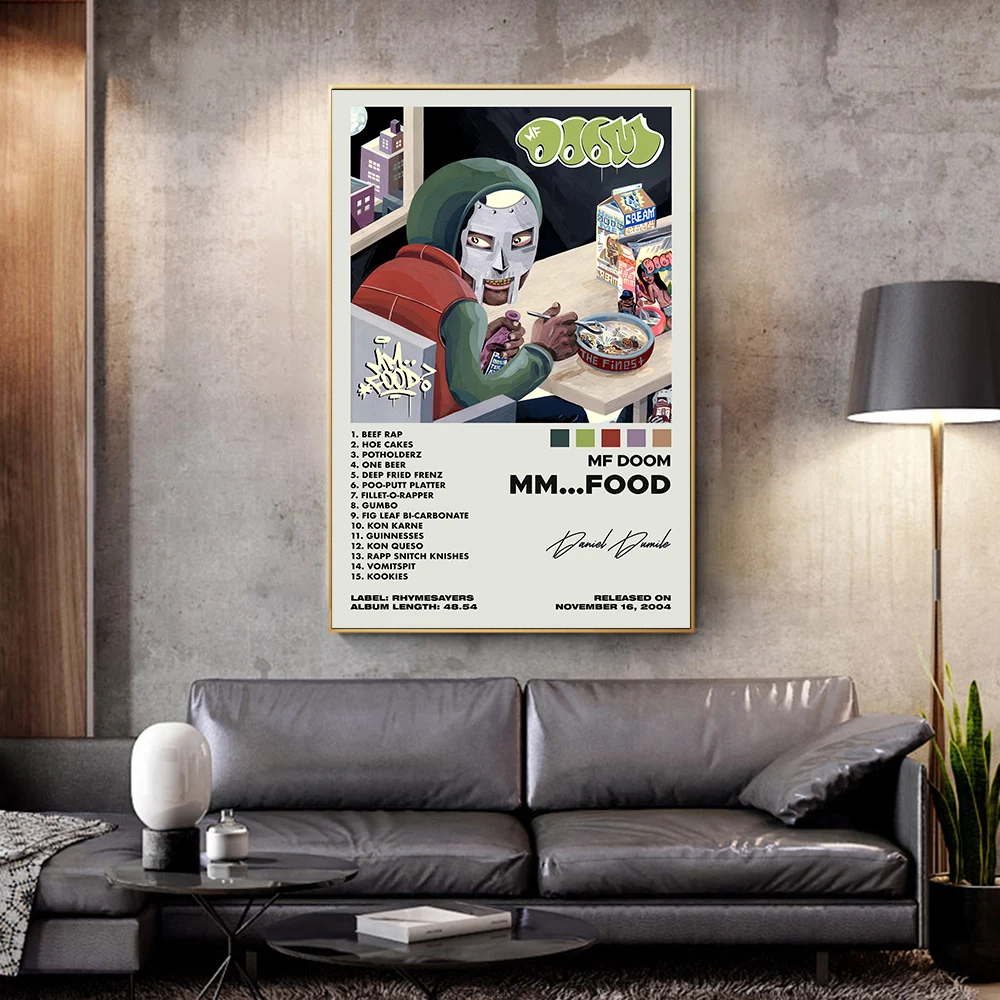 Doom Poster MF Retro Madvillain Wall Art Rapper Music Album Manga Cover Canvas Painting Print Picture for Living Room Home Decor smile