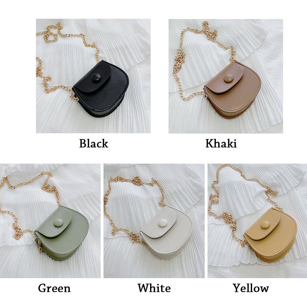 Women Mini Shoulder Bags Handbags Ladies Simple Versatile Chain Saddle Bag PU Leather Female Crossbody Messenger Bag