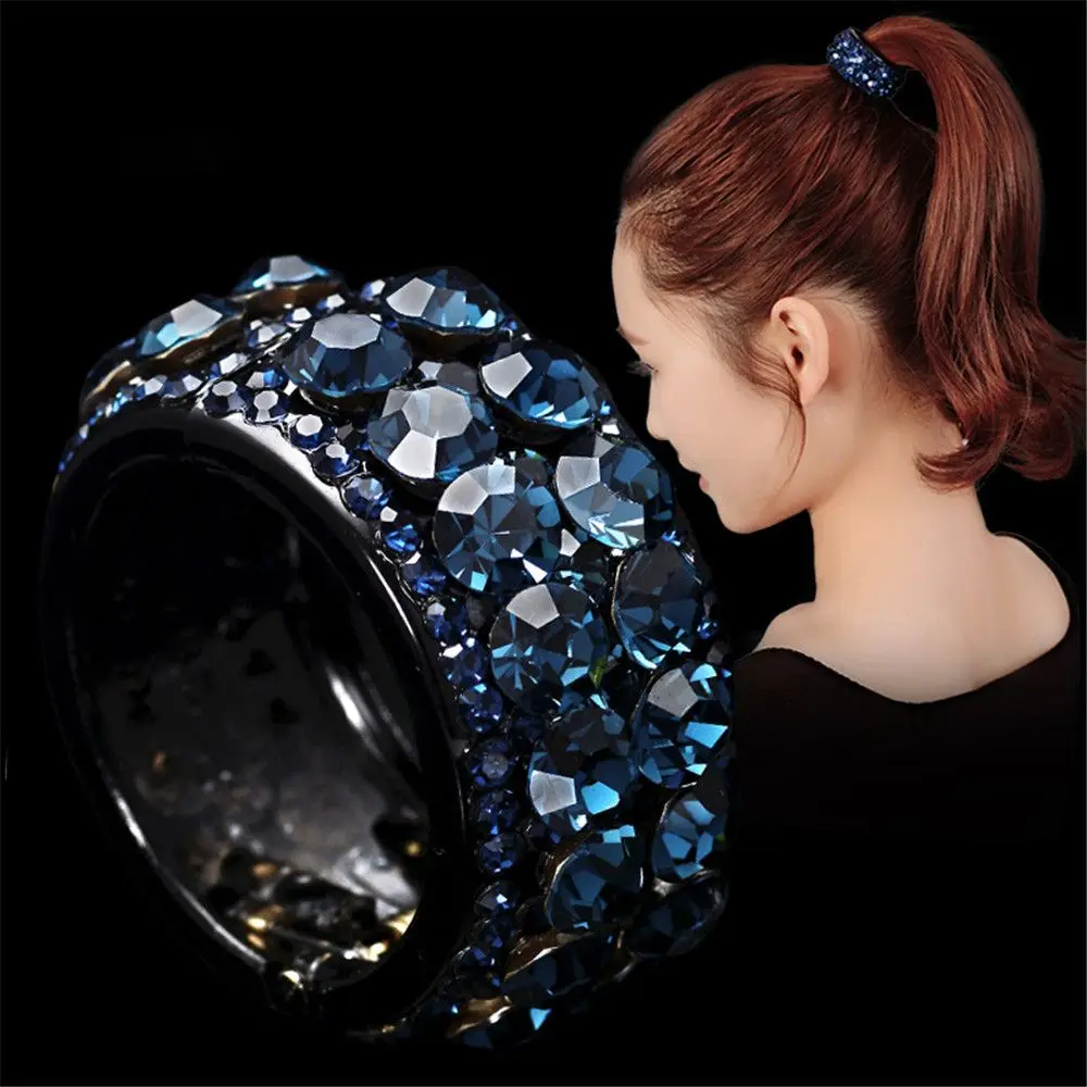 Hair Styling Accessories Dia Ponytail Holder Ring Mini Claw Hair Clip Crystal Hair Bun Maker Hair Holder Buckle smile