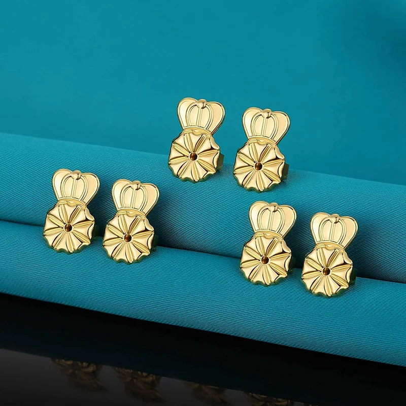 Earring Earring 3-Pairs Backs Backs Lifter Adjustable Hypoallergenic Secure Earring Backs For Heavy Earrings, (Gold) smile Earrings, ()