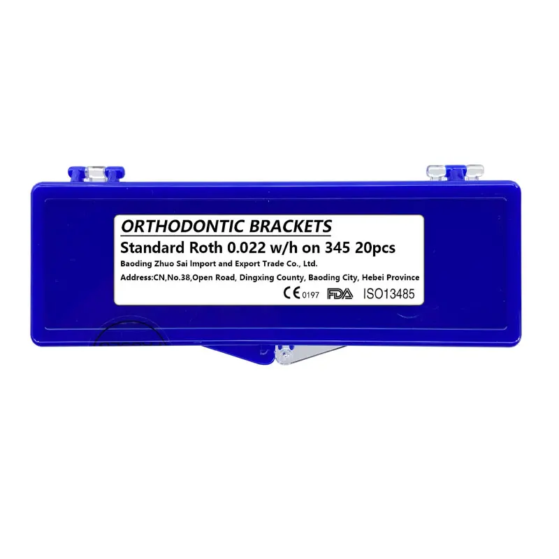 20Pcs/Kit Dental Orthodontic Ceramic Brackets Roth/MBT Standard Monoblock Type 022 345 Hooks Orthodontia Braces Dentistry Tools