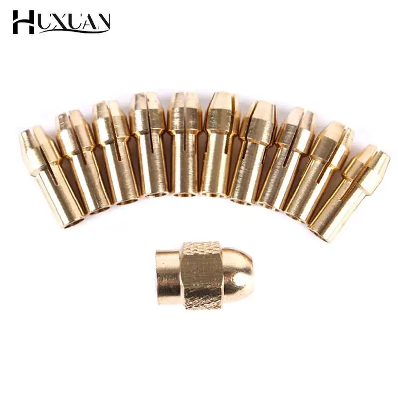 Brass Drill 11PCS/lot Mini Collet Chuck 0.5-3.2mm Brass And Nut For Dremel Rotary Tool Accessories Set smile