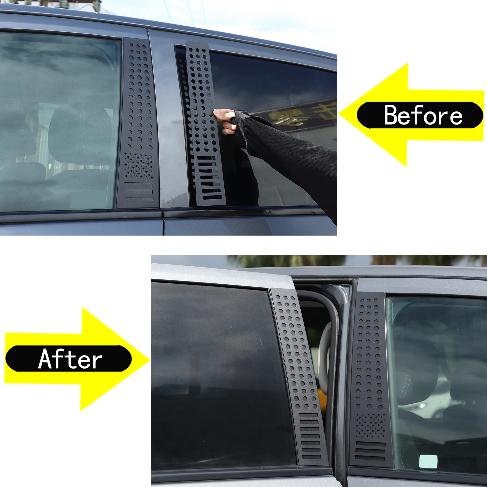 Car Aluminum Window Alloy B-Pillar Center Pillar ddmysmile Trim Sticker For Nissan Titan 2016-2023 Car Accessories Smile