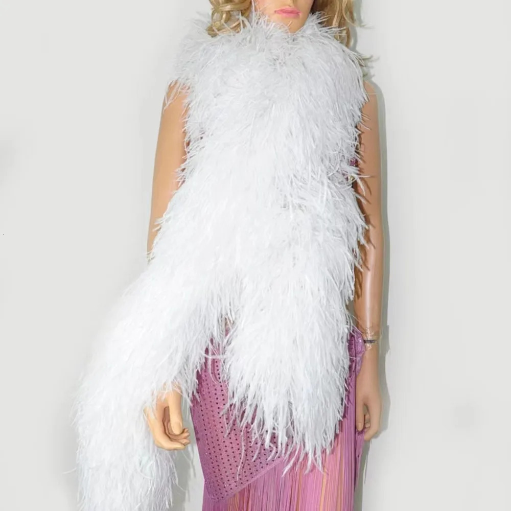 2-meter coarse hair Boa Shawl vintage high-quality fluffy coarse hair wedding dress Dcation Boas 10/15 layers 241108