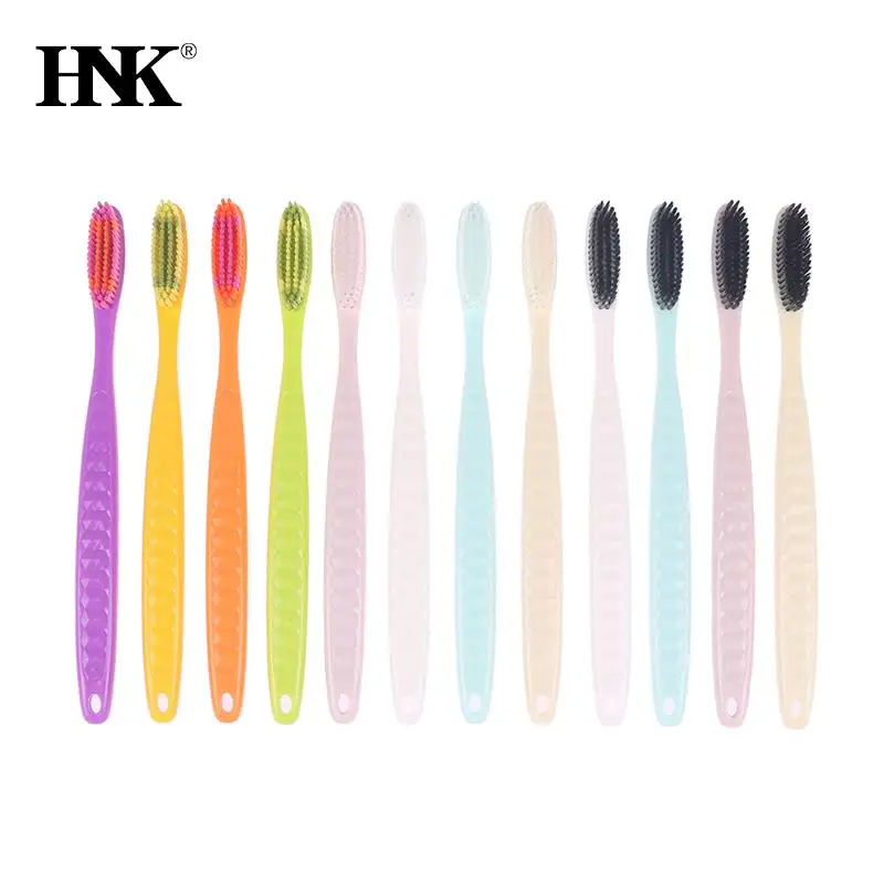 4PCS Soft Colorful Unisex Long Head Adult Big Head Toothbrush Comfortable Soft Oral Cleaning Teeth Brush Manual Toothbrush Set smile