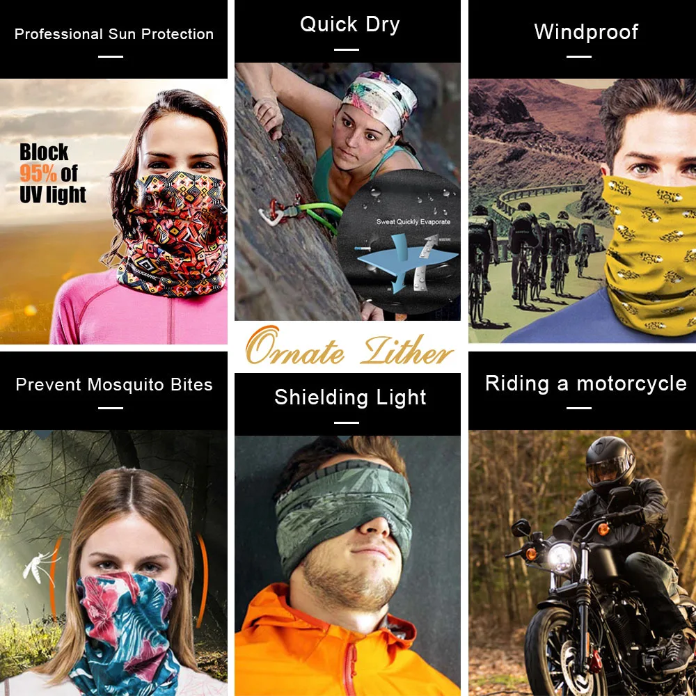 Breathable Bandana Tube Buff Men Hiking Cycling Neck Warmer Windproof Balaclava Superhero Ski 2025 Mask new Cosplay Mask Halloween Summer