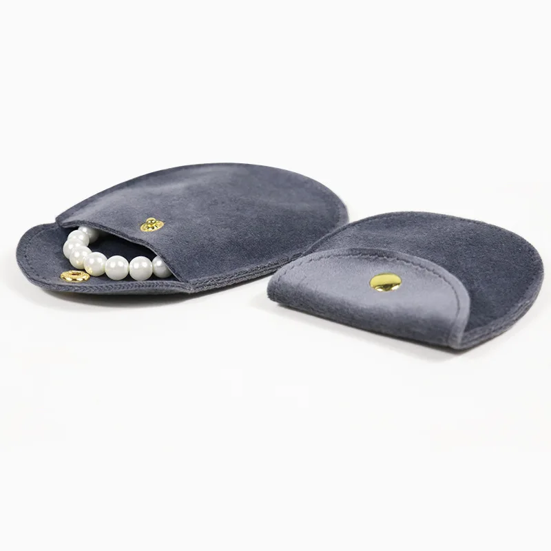 Bag Packaging 1Pc Jewelry Snap Fastener Superior Soft Veet Gift Bracelet Bag Necklace Earrings Ring Storage Pouch ddmysmile Accessories Smile