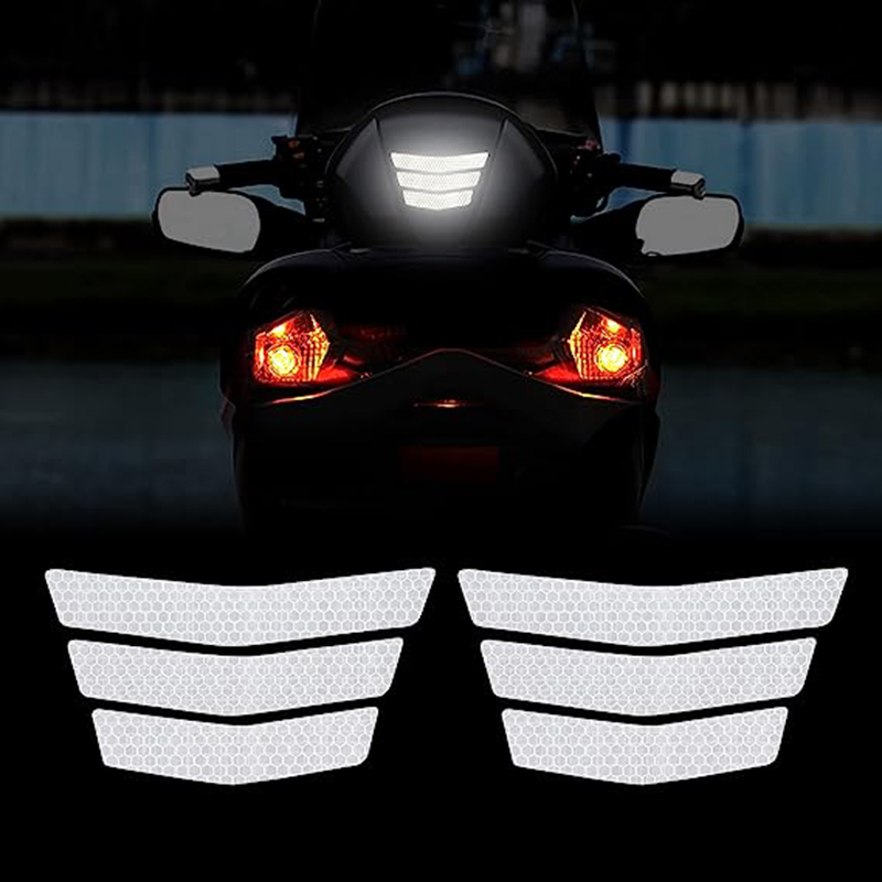 Reflective Sticker Motorcycle Bicycle Reflective Stickers Bike for Car Motorcycle Helmet Safety Warning Decals White Waterproof
