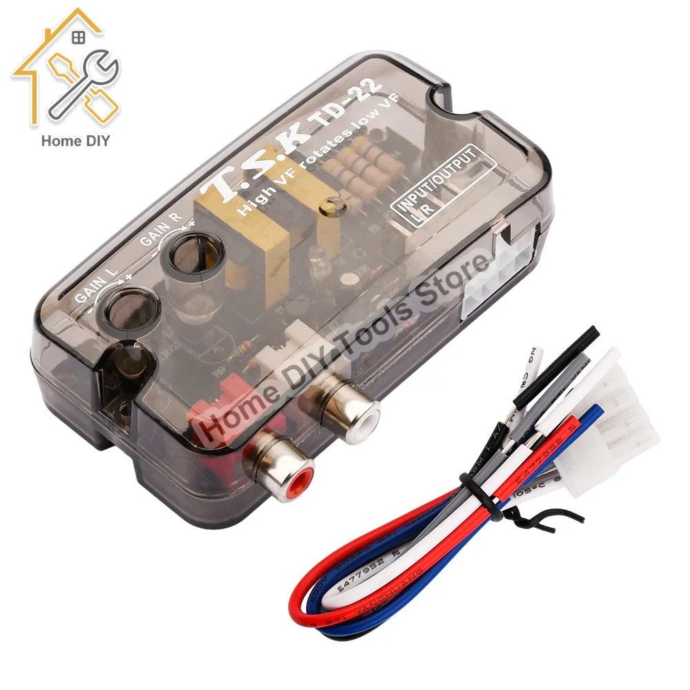 Automotive Audio Converter 12V RCA Stereo High-low Adjustable Converter Adapter Speaker Level Converter Car Accessories