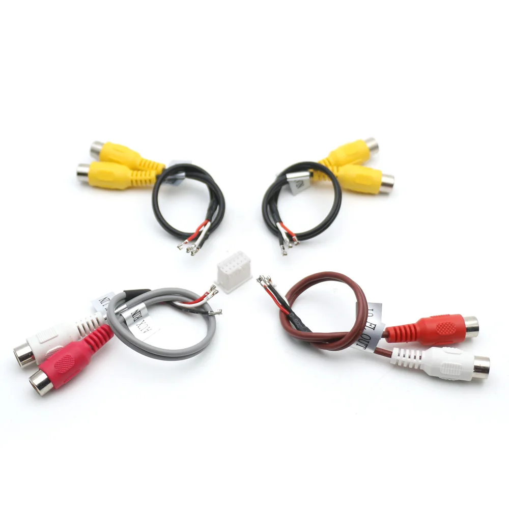 12 Pin Universal RCA Output Wire Harness CCD AUX AV IN Out Cable Adapter Wiring Connector Android Radio Car Accessories DIY