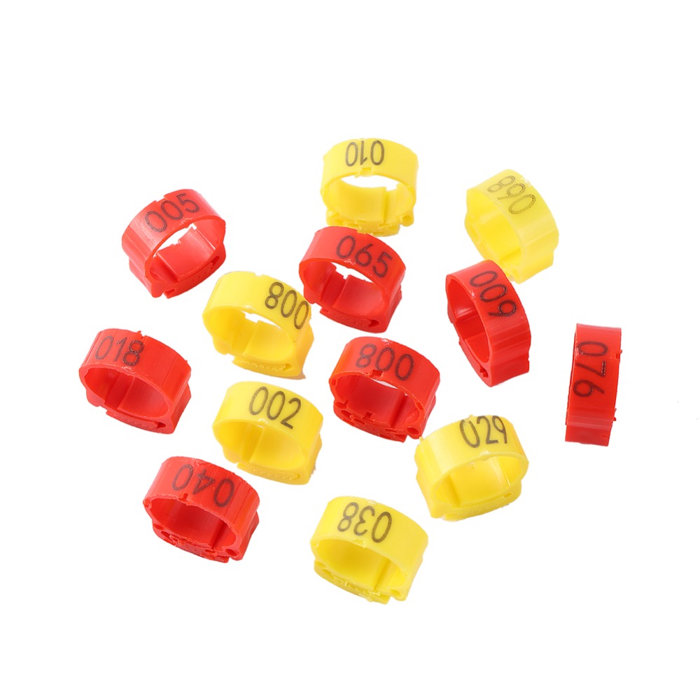 100PCS Chicken Foot Ring Adjustable Size Poultry Leg Digital Label Buckle Ring 6 Colors Plastic Chick Duck Goose Farm Equipment
