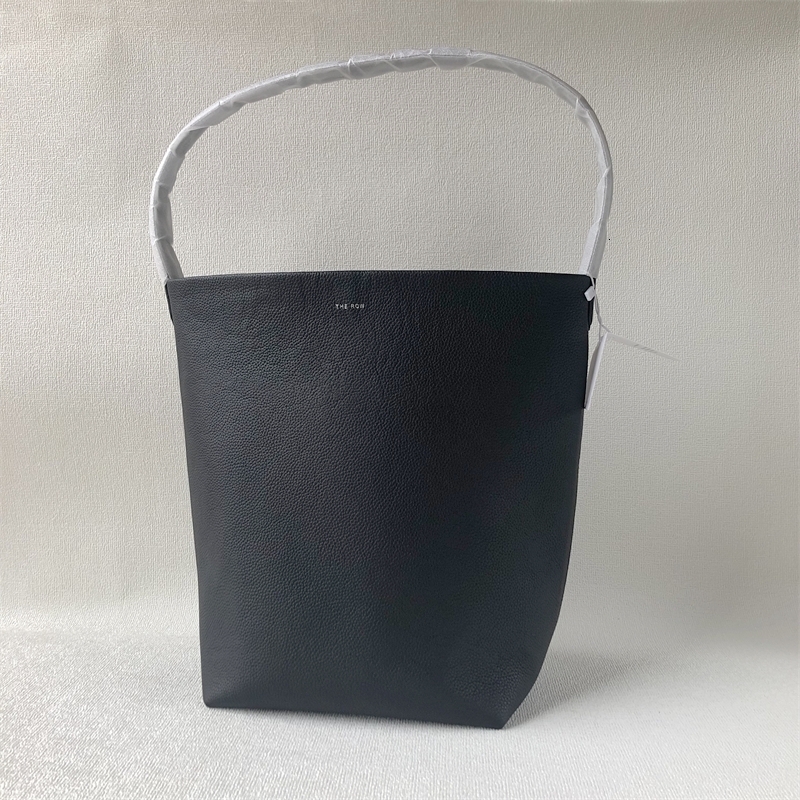 High-Quality Women's Cowhide Park Simple Large-Capacity Shoulder Handbag Bucket Tote Bag Genuine Leather Zipper Style