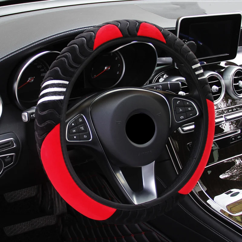 Plush 2025 Car Steering Wheel Cover Little Monster 38cm new Elastic Warm Anti-slip Wheel Cover Car Styling Car Accessories for Women