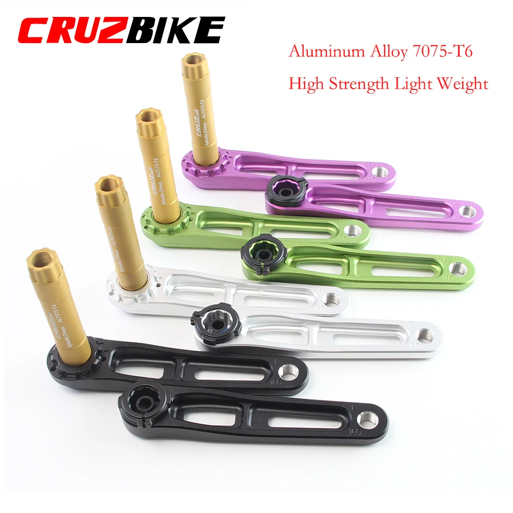 CRUZbike Folding Bike Crankset Ultralight 155/160/165/170mm Hollow Tech Crank Aluminum Alloy Bicycle Parts Accessories