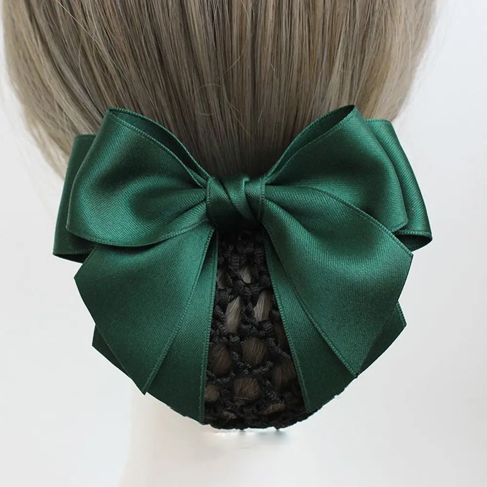 Vintage Sweet new Female Headwear Nurse Hotel Ponytail Clip Korean Bun Snood Hairgrips Cover 2025 Net Women Spring Clip