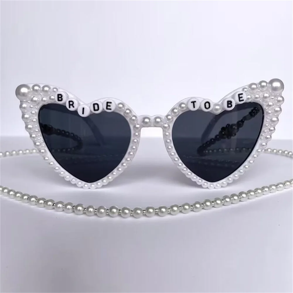 Peach Bride Shower Letter Heart Sunglasses Lovely Heart-shaped Stark Glasses Men Women Party Couple Beach Wedding Sun Glasses smile -shaped