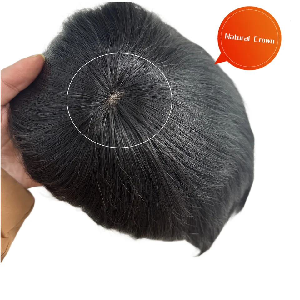 Prosthetic Hair Male 100% Human Hair Toupee Wigs for Man Replacement System Mens WIg Real Hair for Baldness Cover White Hair 241108