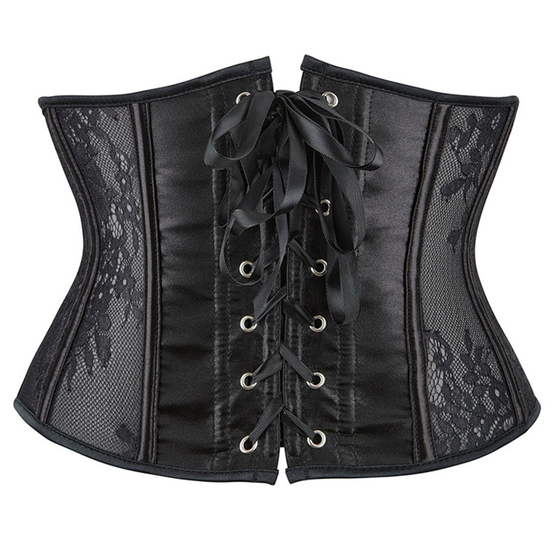 Sexy Corset Black Lace Flower Underbust Waist Cincher Corsets Gothic Corset Top Bustier Plus Size Corpete Corselet XS-6XL