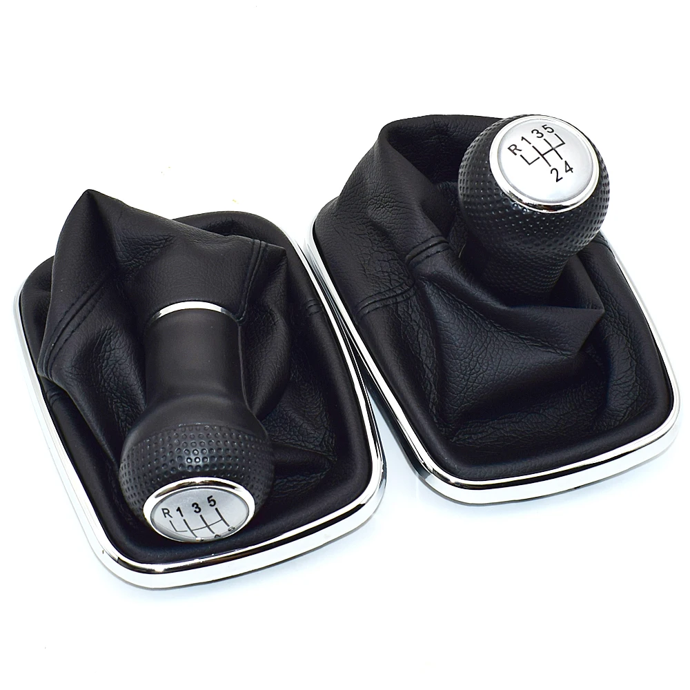 23mm VW For Golf 4 IV 4 GTI R32 Bora Jetta 5 Speed Black Frame Gear Shift Knob Lever Gaiter Boot 1999-2004 smile