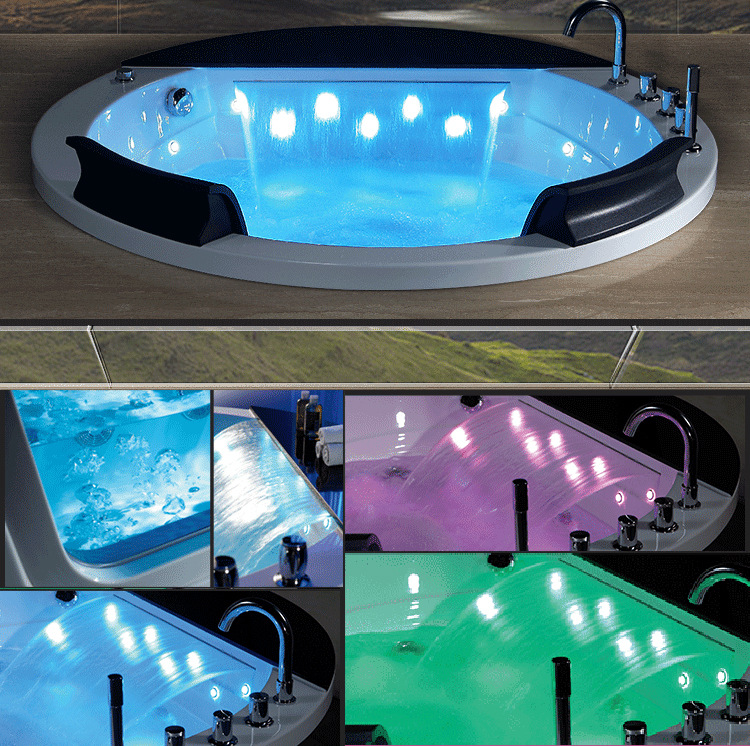 1700mm Drop-in Fiberglass Bath Built-in whirlpool Bathtub Acrylic Hydromassage Embedded Surfing Massage Tub Swimming Pool NS3162