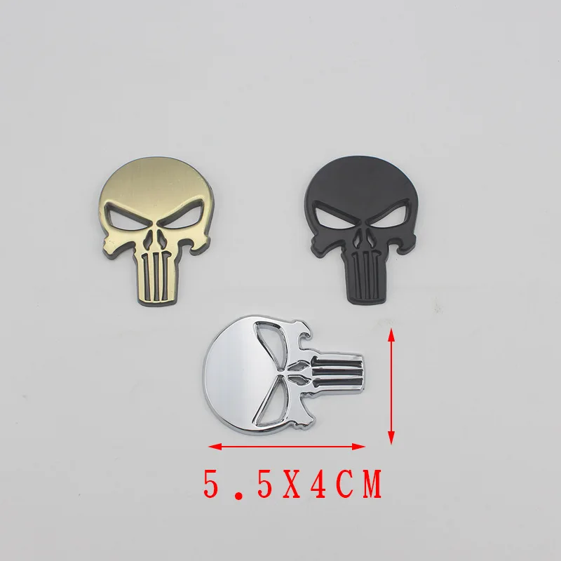 8 Colors Car Styling 3D Zinc Alloy Metal Skull Stickers Cool new Motorcycle 2025 Truck Badge Emblem Tail Decal Motorbike Accessories