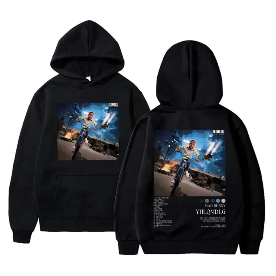 Rapper Bad Bunny YHLQMDLG Music Album Funny Hoodie Hip Hop Graphic Sweatshirts Poleron Hombre Streetwear Harajuku Tracksuit