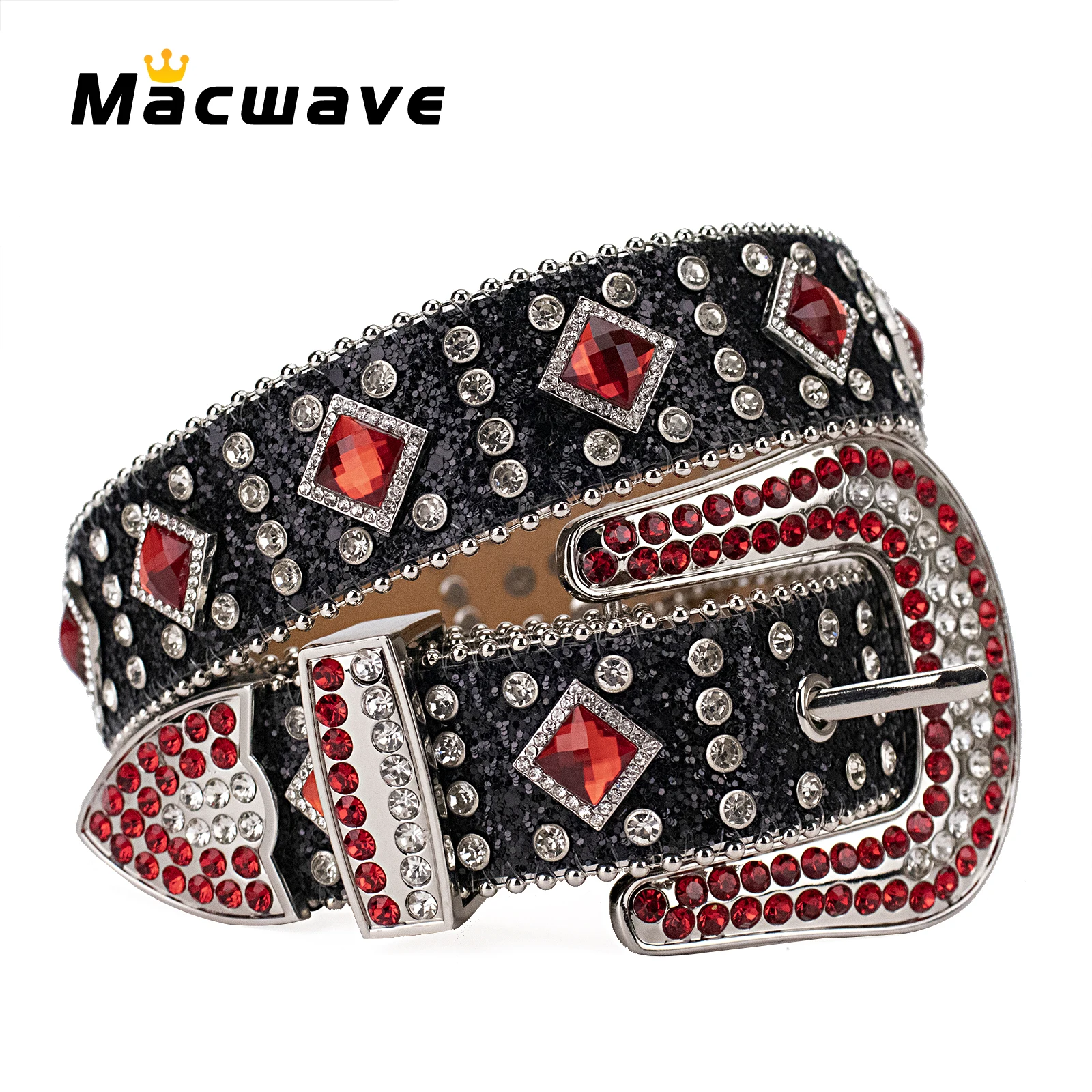 Western Belts Rhinestone Strap Dia PU Leather Bling Ladies Belt for Men Jeans Waistband cinturones para hombre smile