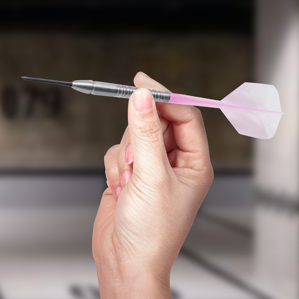 6Pcs Integrated Dart Shaft and Flights Standard Shape 2BA Screw In-one Dart Flight Anti-Fall Transparent Dart Accessories Kit