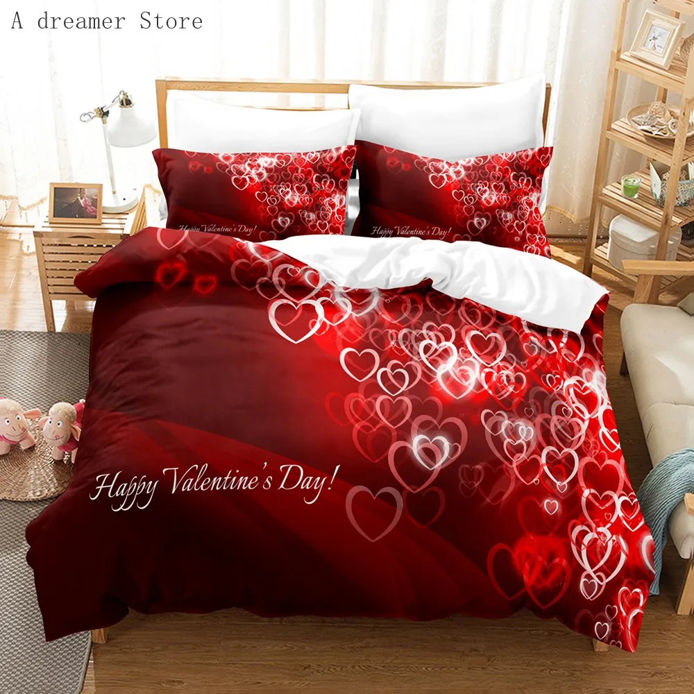 Cover Rose Floral Duvet Microfiber Romantic Theme Blossom Flowers Print Bedding Set Valentine's Day Gift Couple ddmysmile Comforter Cover Smile