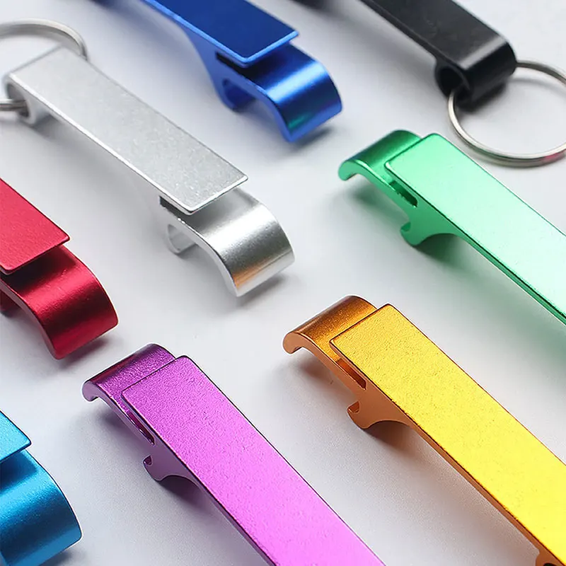 Keychain 200Pcs Bottle Opener Aluminum Beer Bottle Openers Metal EDC Soda Keyring Tool Gift Accessories for Kitchen smile