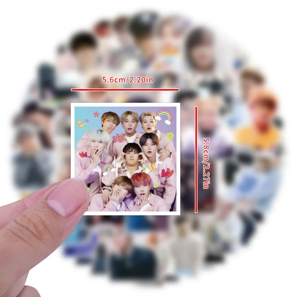 55Pcs Kpop 2025 ATEEZ Character Stickers Men's Team Stickers Waterproof High Quality HD Photo for new Laptop Cup Notebook
