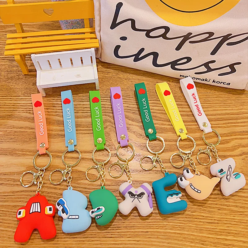 Creative Alphabet Lore Keychains Children Toys English Letters Animal Pendant for Students Bag Accessories Christmas Gifts