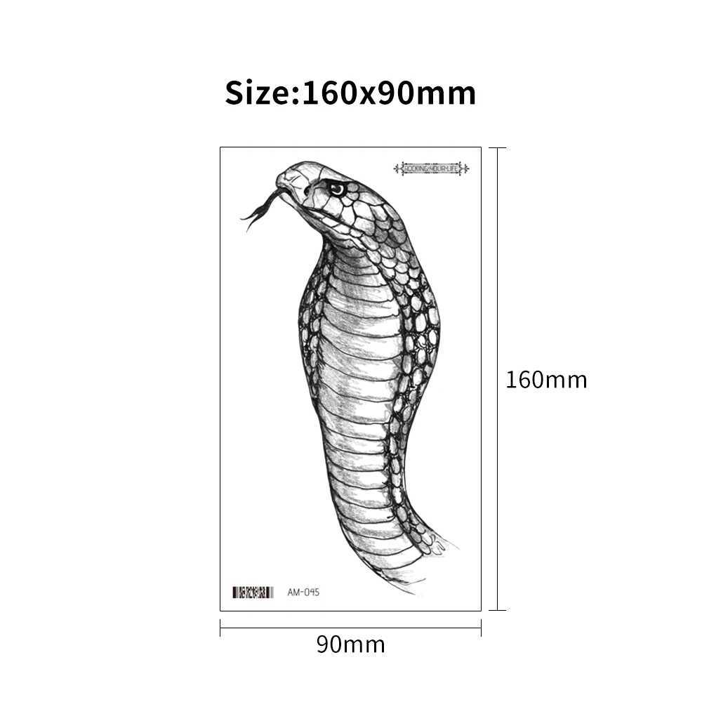 Fake Tattoo Stickers Snake Sexy Animal Arm Sleep Temporary Tattoo Waterproof Body Art Female Tattoo Water Transfer Bed Sheet W241109