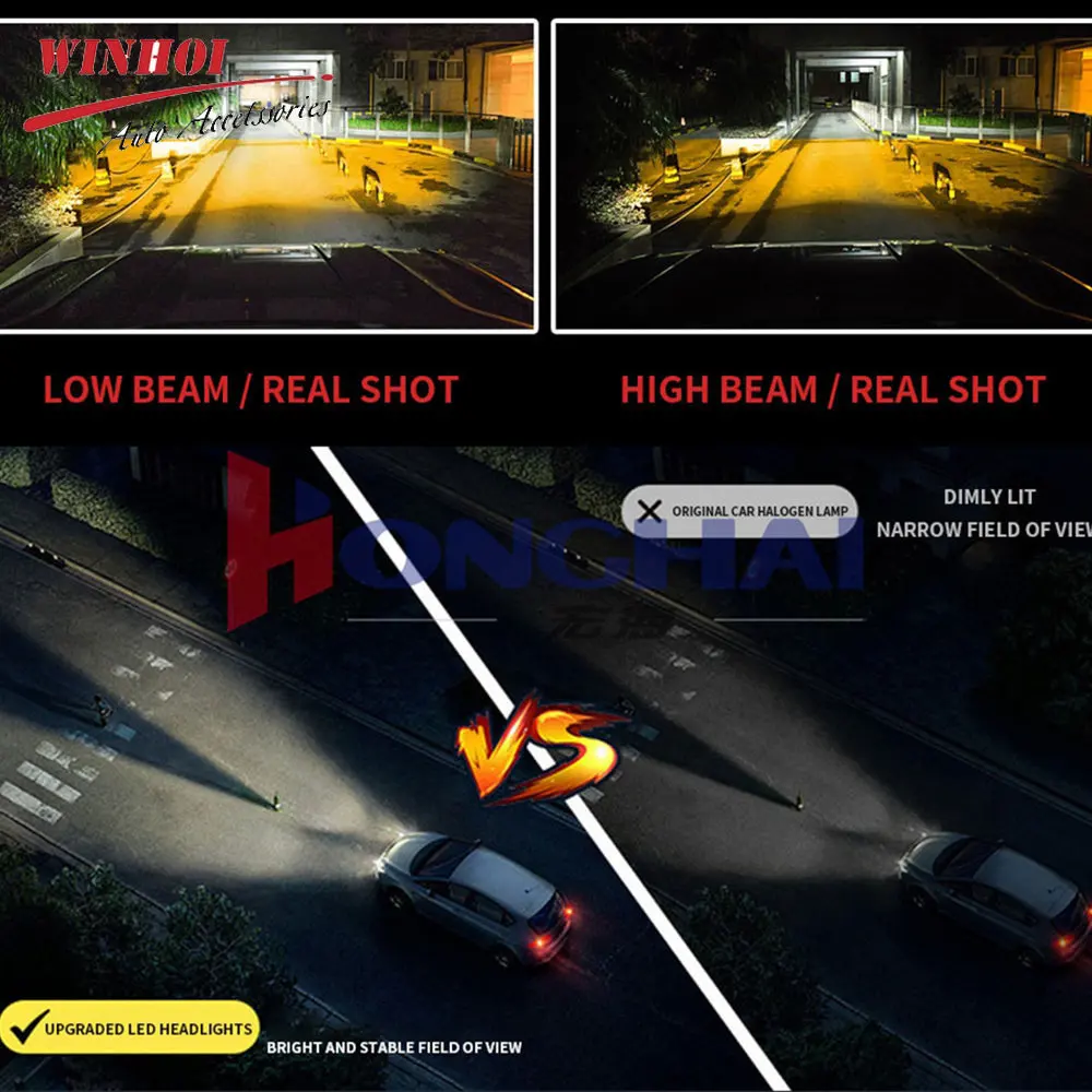 Led Work Lights 72W Led Spotlights for Car White Amber Light Bar Powerful 12v Led Headlight for Tractor Off Road 4x4 Accessories