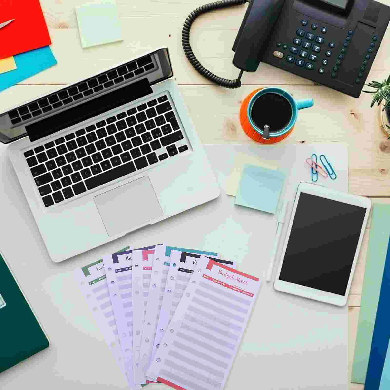 20Pcs Expense Budget Sheets, Budget Sheets with Holes Cash Expenditure Manager 6 Rings Binder Budget Sheets for Cash Organizer