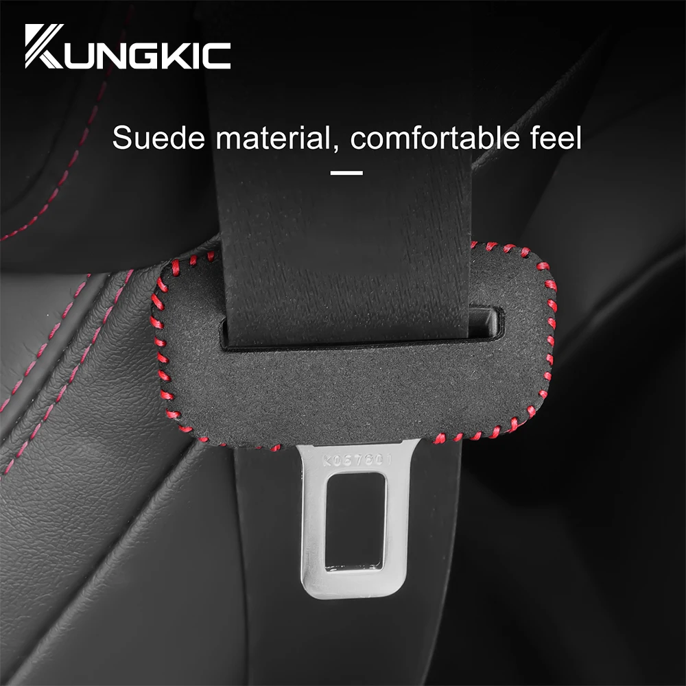Safety Buckle Car Belt Clips For Subaru BRZ Toyota GT86 2012-2020 Accessories Suede Leather Clip Protector Buckle Covers smile
