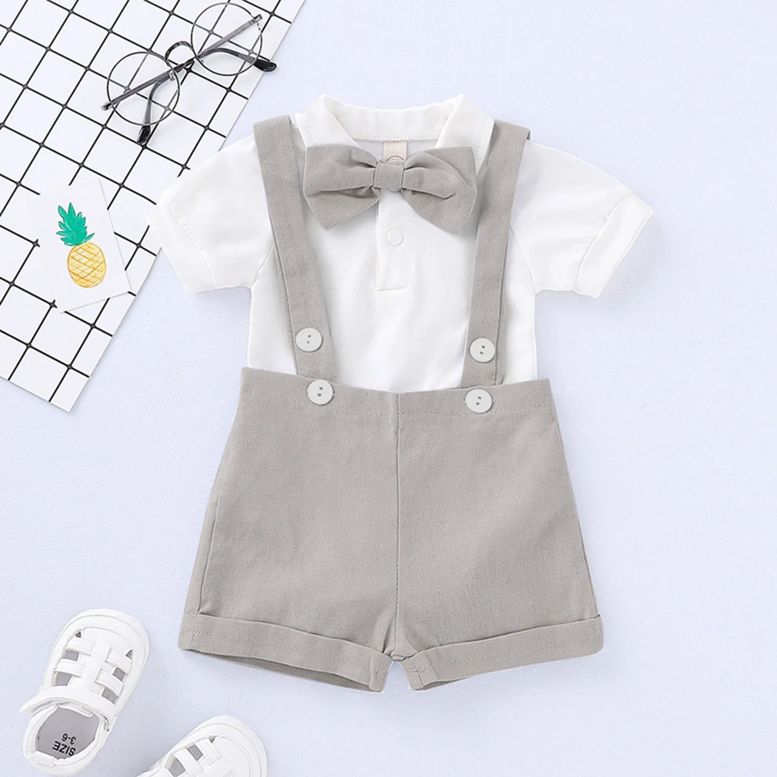 with Boy Suspenders Jeans Baby Solid Infant Suspenders Shorts Set Strap Outfits Boys Gentleman Romper Boys 4t Boys Sweat Suit smile