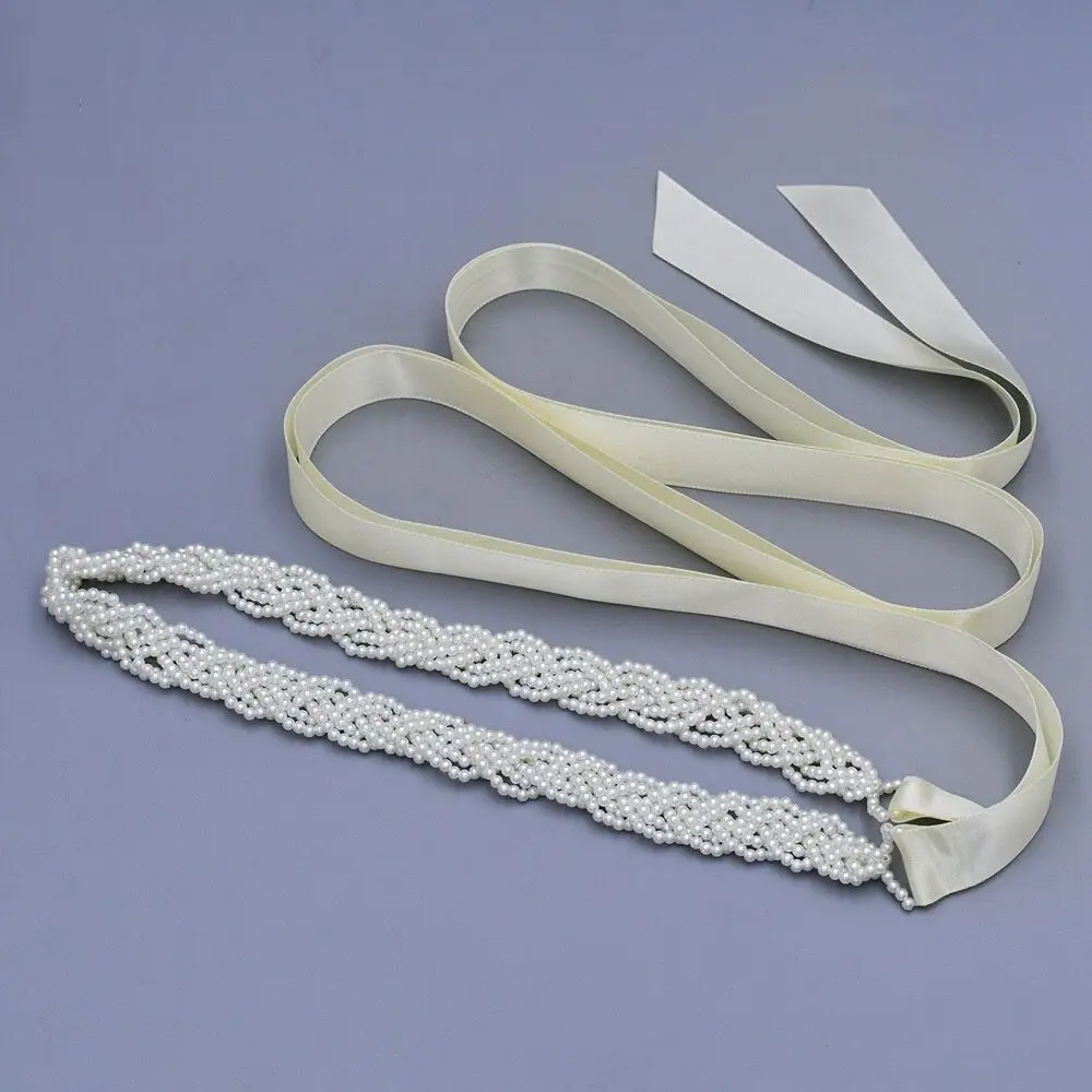 Belt Ayicuthia Pearls Wedding Handmade Crystal Bridal Sash Simple Bridal Belt Sash For Wedding ddmysmile Dresses Y35 Smile