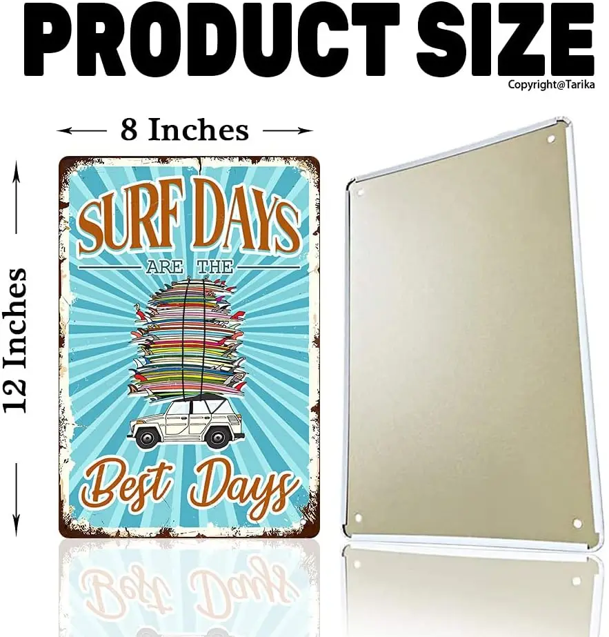 Are The Days Surf Best Days, Paddleboards Rental & Lessons Vintage Tin Signs Wall Decor, Retro Metal Sign For Outdoor Smile , ddmysmile & Decor,