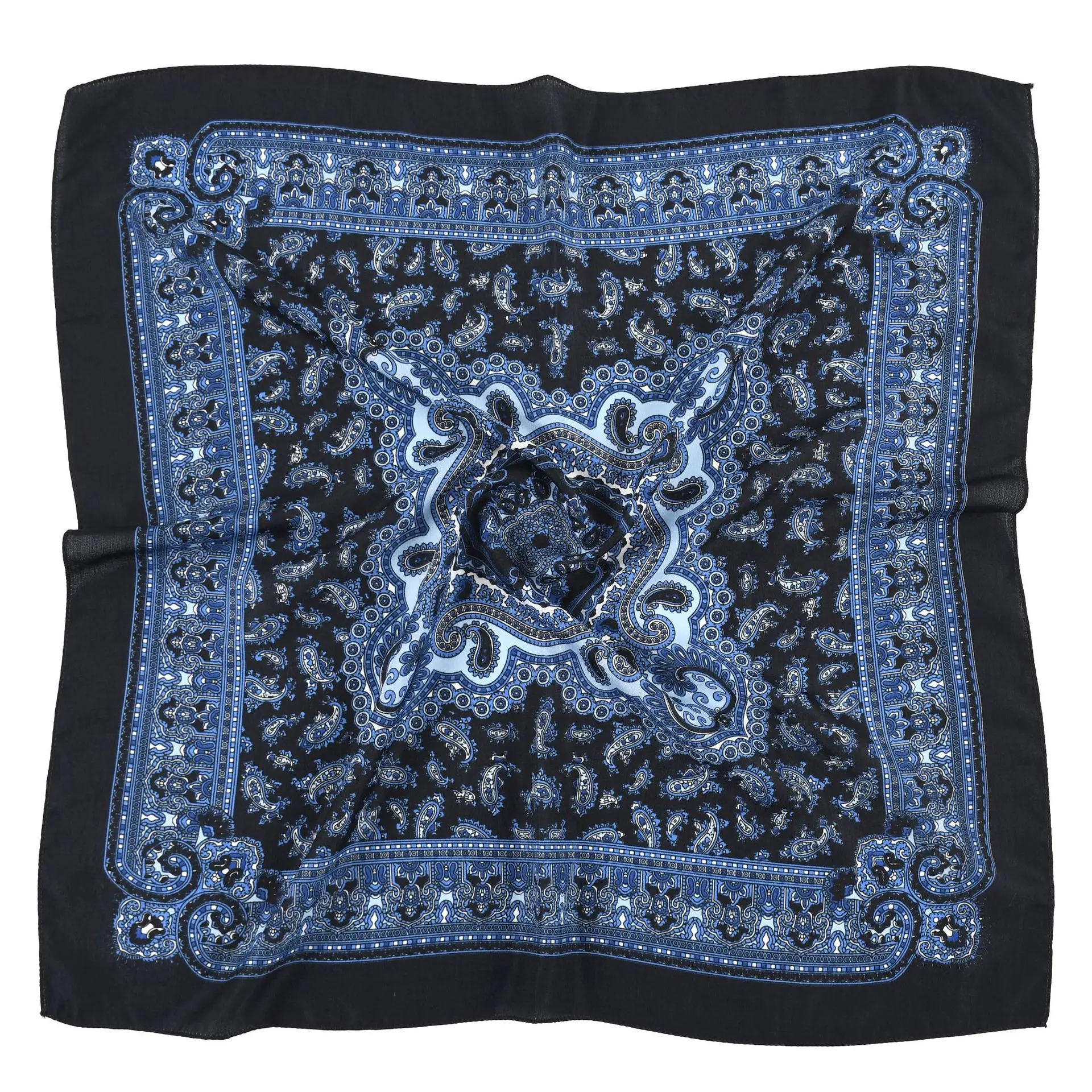 70*70cm Breathable Thin Russian Style Square Scarf Retro Floral Print Bandana Shawl Babushka Hair Head Wraps Headband Scarves