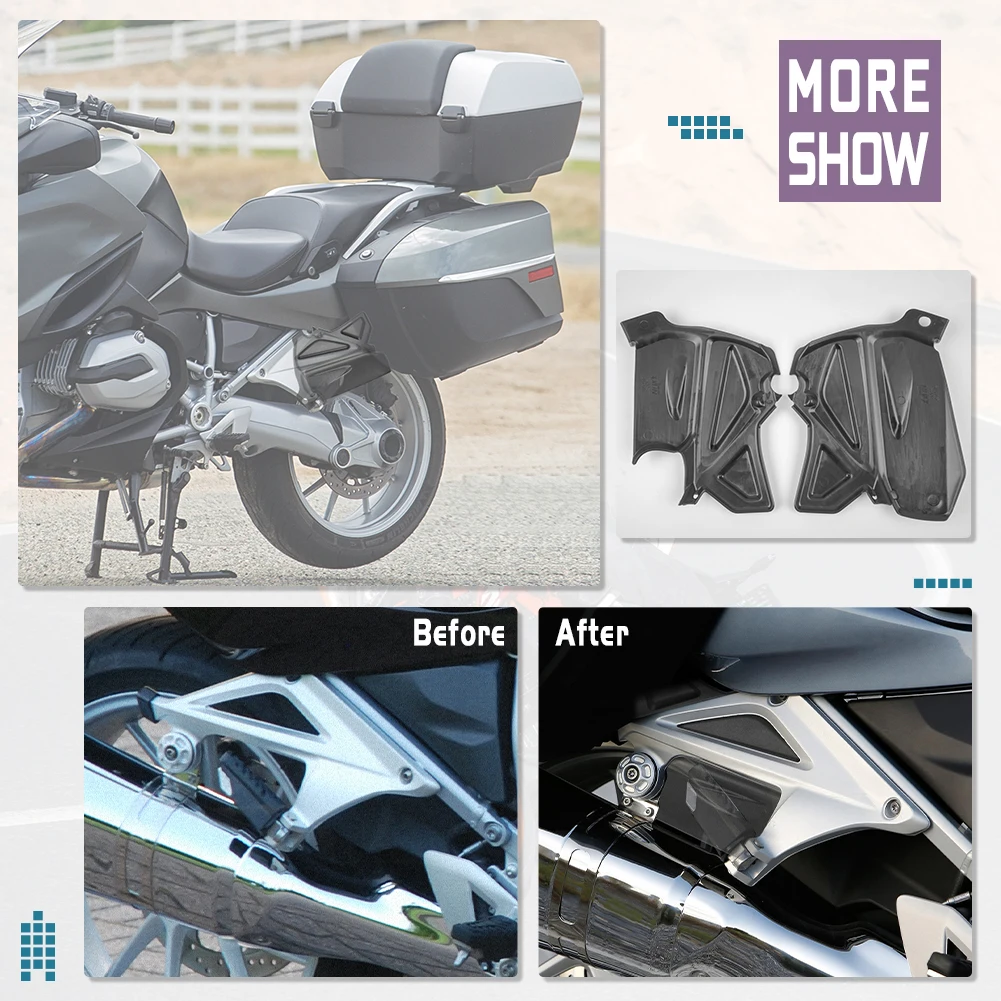 Motorcycle Accessories Rear Passenger Foot Mud Splash Guard Cover Footpegs Pedal For BMW R1200RT LC 2014-2020 2018 2019 R1200 RT