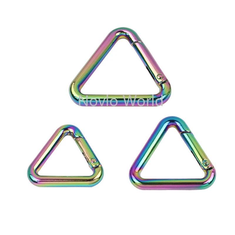 10-50pcs 19-25-32mm Rainbow New Hot Sale Metal Open Triangle Spring Ring Hang Buckle Purse Leather Bag Accessories