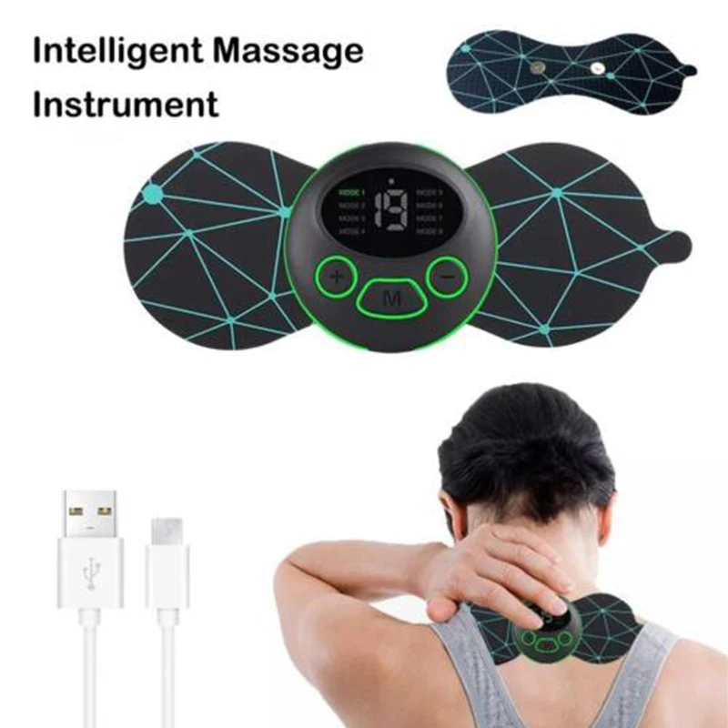 Massagers Portable-Mini Electric Neck Intelligent Pulse Massage Paste ddmysmile Electric Home Neck Care Instrument Neck Care Instrument Smile