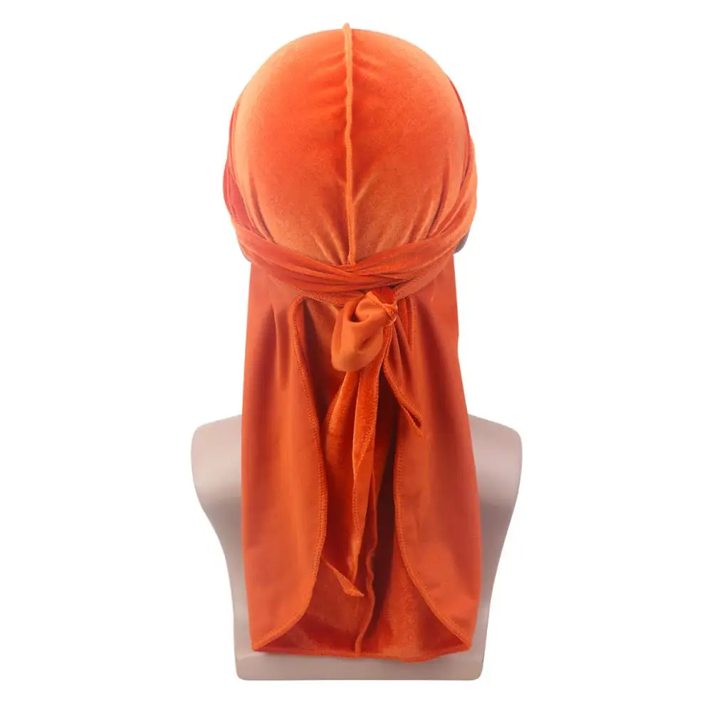 For Durags Superior Veet Men Long Straps Durag Wave Cap Hypebeast Men's Elastic Doo Rag Head Wrap Hip-hop Bandana smile 's