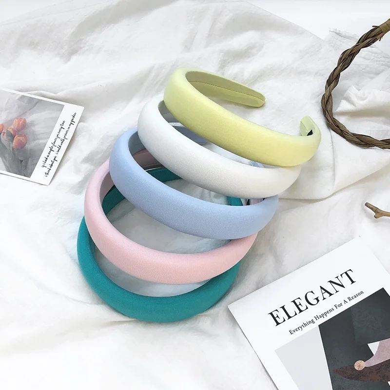 Sponge AISHG Hair ddmysmile Thick Band Girl Candy-Colored Headband For Women Hair Accessories Korean Wide-Brimmed Essential Headband Smile