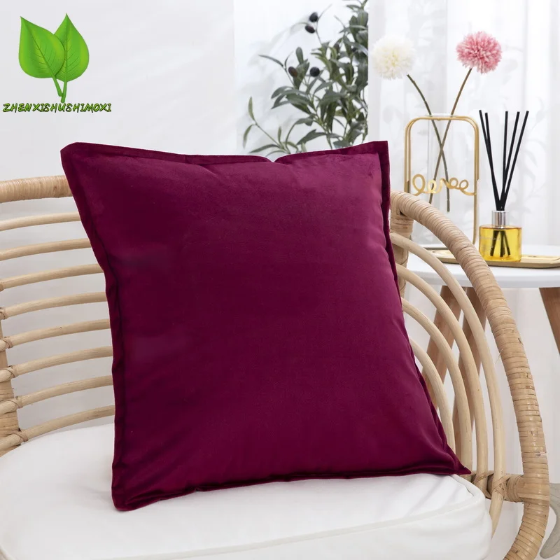 Soft Cushions Cover Super Veet Pillowcase For Sofa Living Room Housse De Coussin 40x40 Decorative Pillows Nordic Home Decor smile