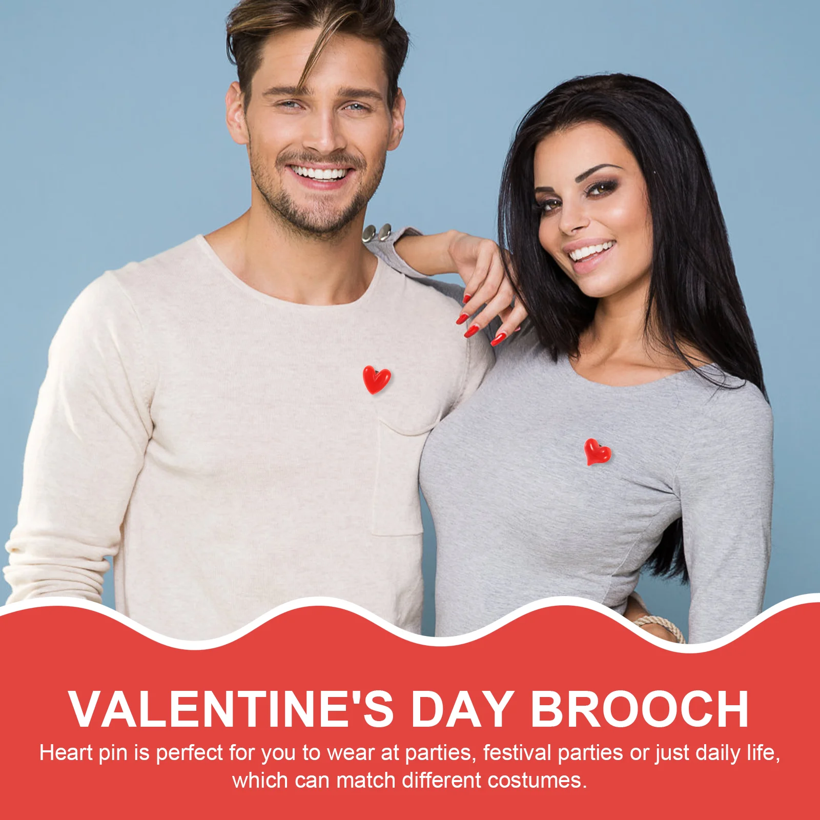 Red 12 ddmysmile Heart Pcs Brooch Pin Scarf Badge Decorative Resin Women Clothes Miss Cap Decorations Smile