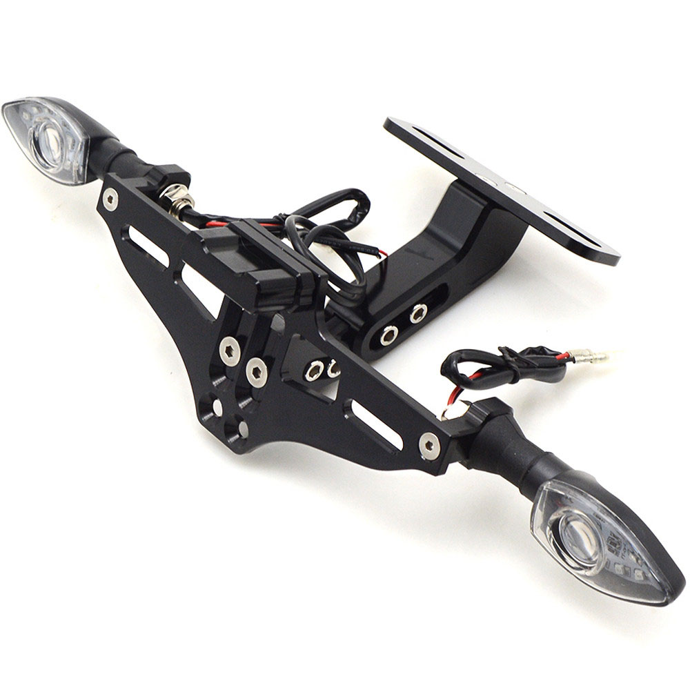 Motorcycle License Plate Bracket Licence Plate Holder LED Turn Signals Light For Honda CBR 125R 954 600 F4i 650F 600RR 1000RR